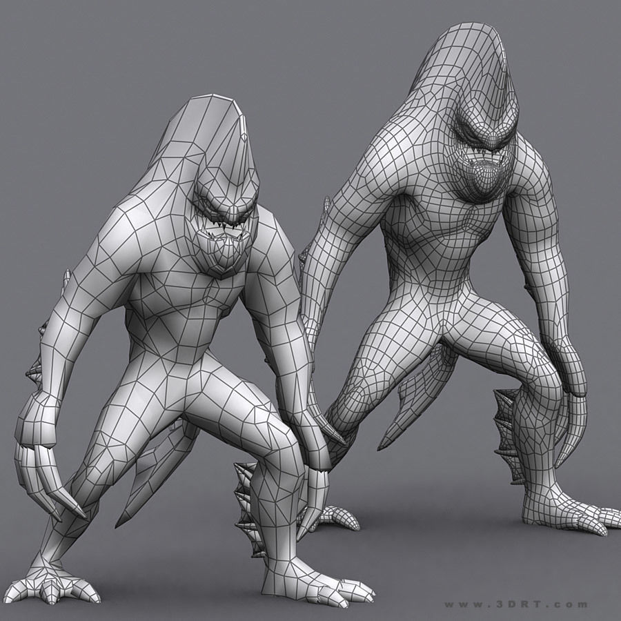 3DRT - Fishman  Low-poly 3D model_16