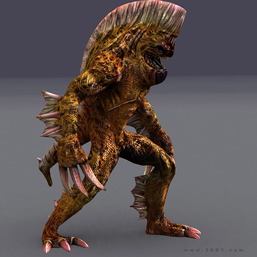 3DRT - Fishman  Low-poly 3D model_11