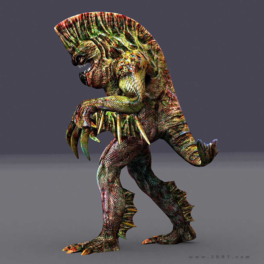 3DRT - Fishman  Low-poly 3D model_13