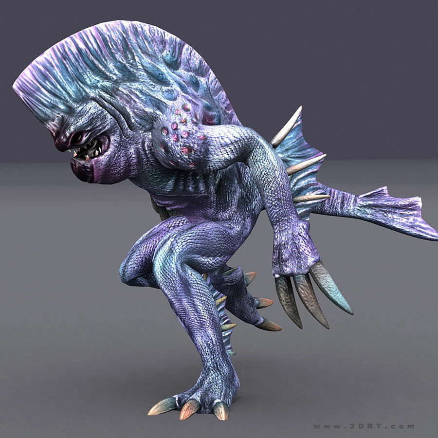 3DRT - Fishman  Low-poly 3D model_14