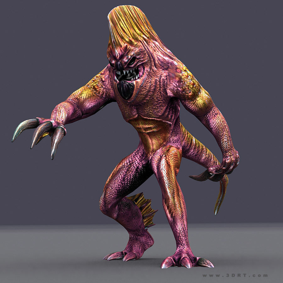 3DRT - Fishman  Low-poly 3D model_10