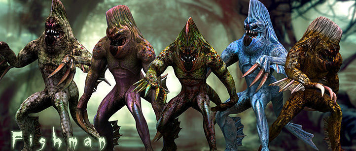 3DRT - Fishman  Low-poly 3D model_3