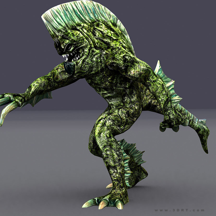 3DRT - Fishman  Low-poly 3D model_6