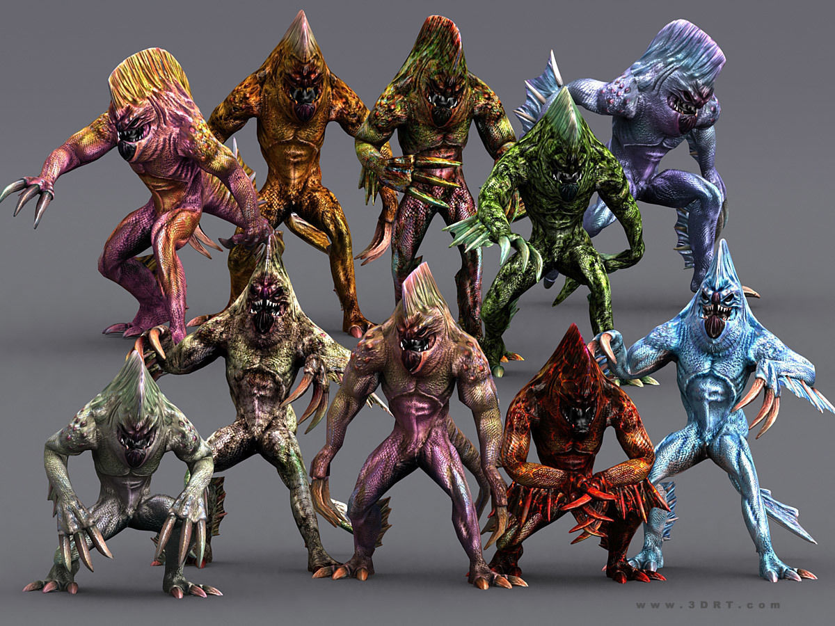 3DRT - Fishman  Low-poly 3D model_8