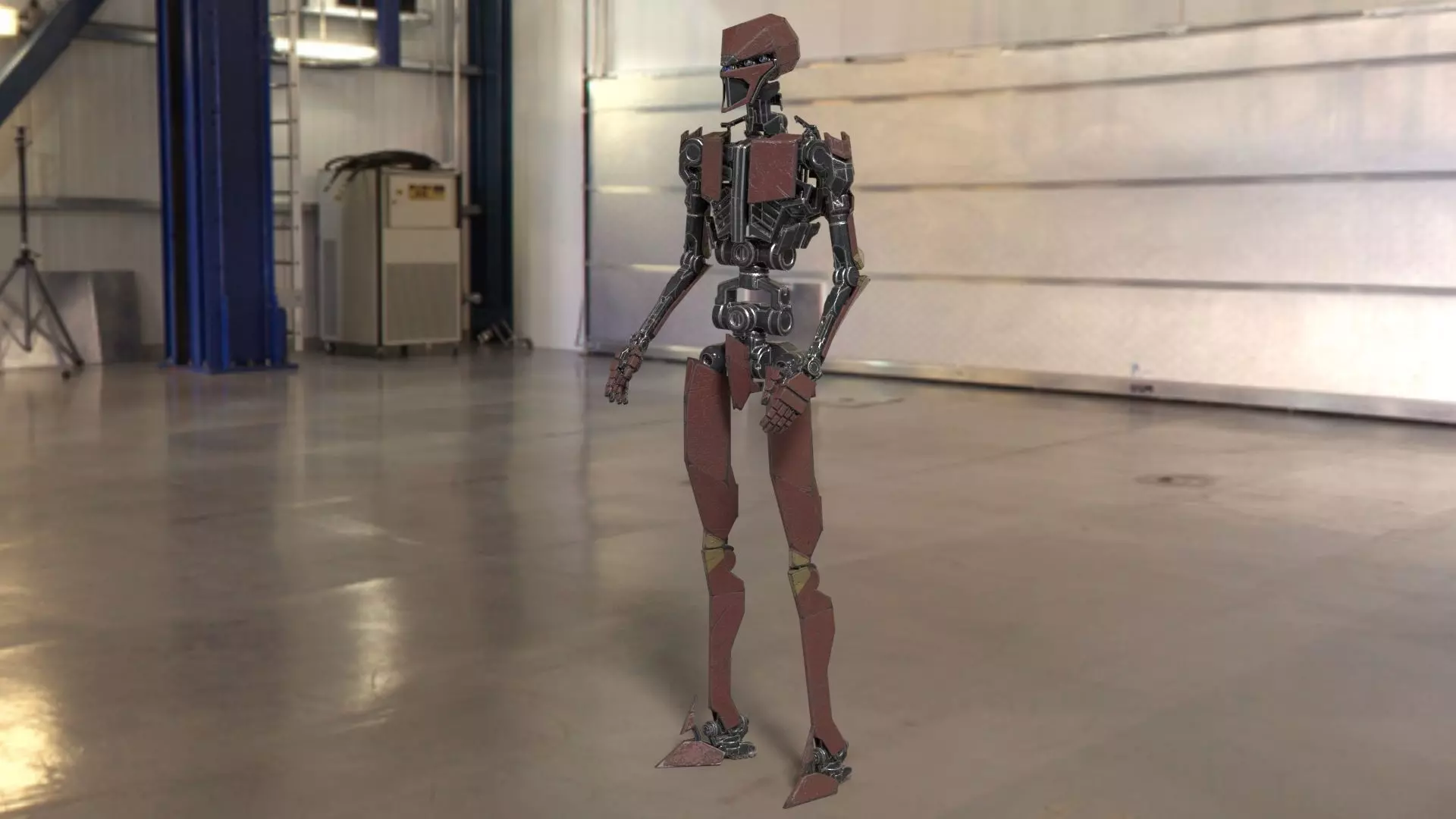 Animated fully rigged robot 3D model