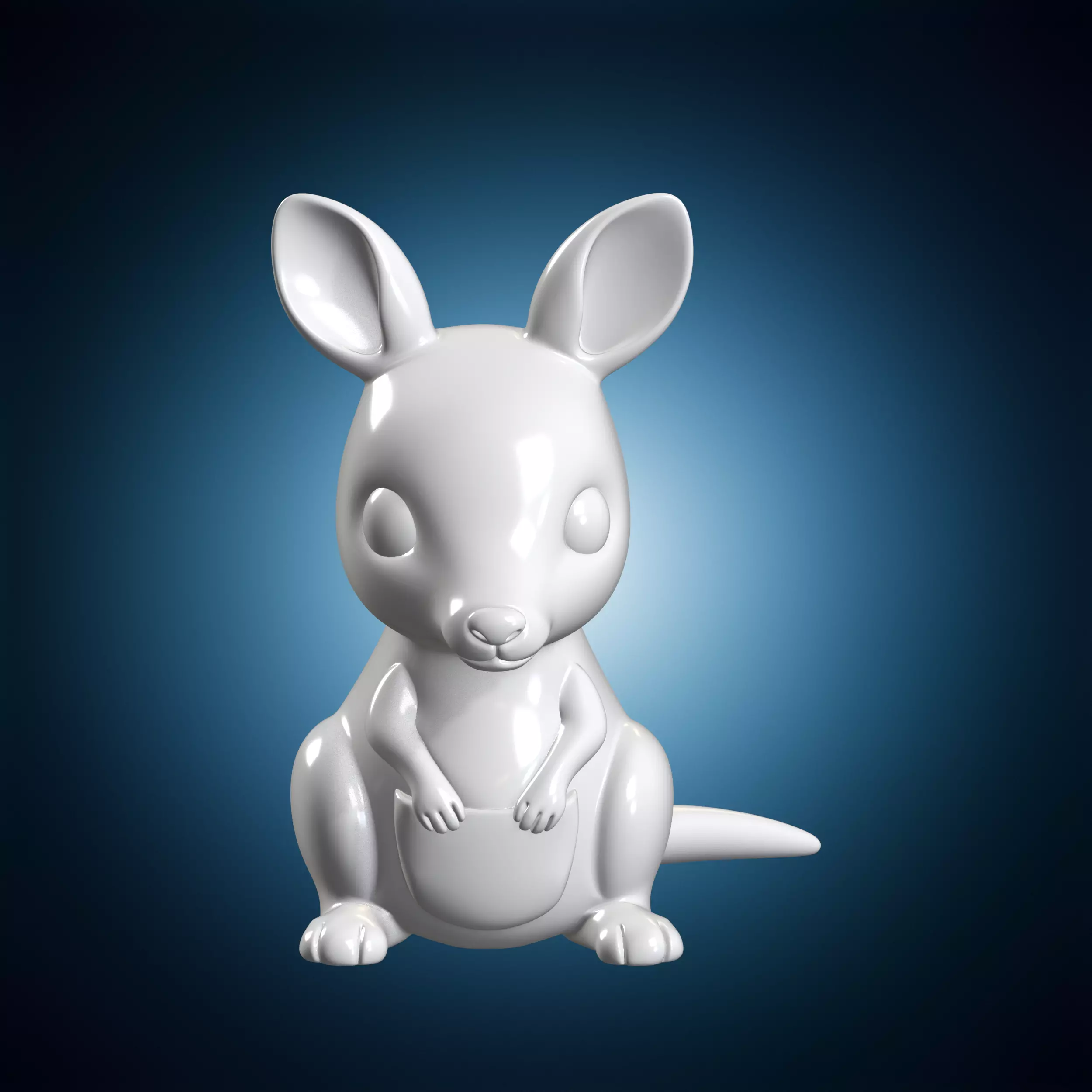 Cute Kangaroo Figure 3D Print Model 3D print model