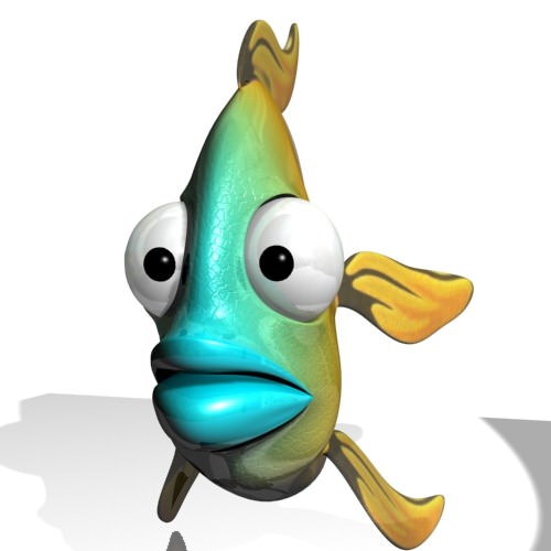 Cartoon Exotic Fish Rigged Low-poly 3D model_4