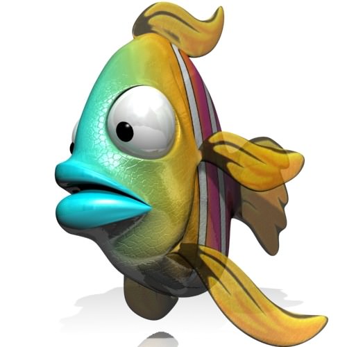 Cartoon Exotic Fish Rigged Low-poly 3D model_2