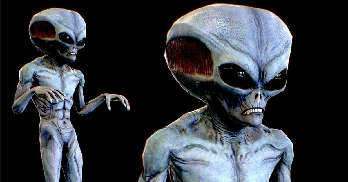 Realistic Aliens Full Pack Low-poly 3D model_10