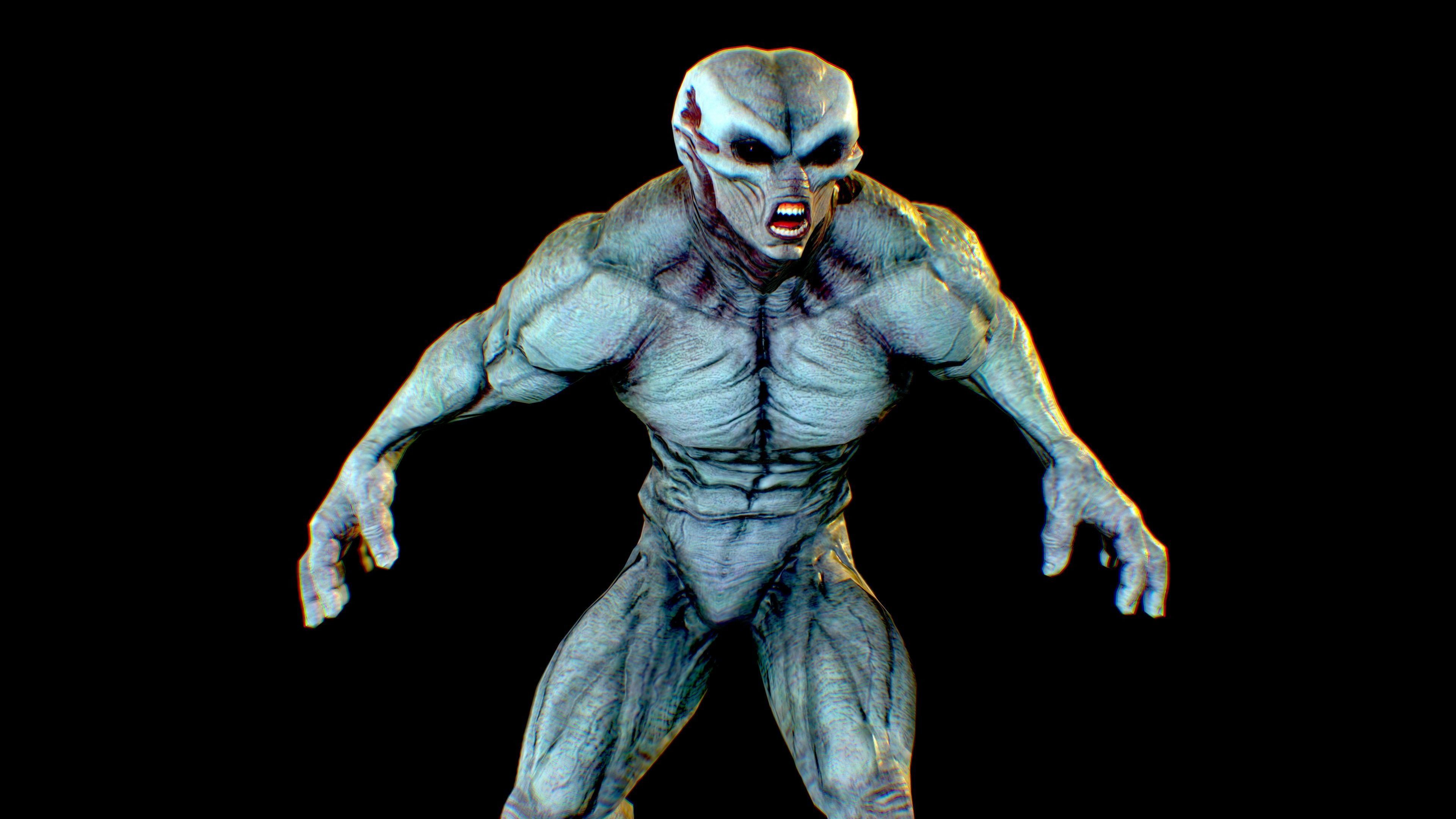 Realistic Aliens Full Pack Low-poly 3D model_48