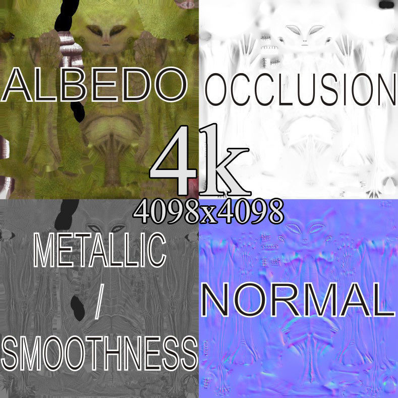 Realistic Aliens Full Pack Low-poly 3D model_64