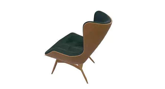 Modern High-Back Lounge Chair 3D Model 3D model 6