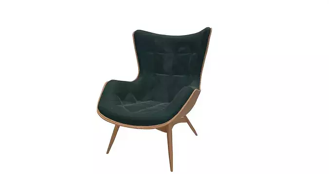 Modern High-Back Lounge Chair 3D Model 3D model 7