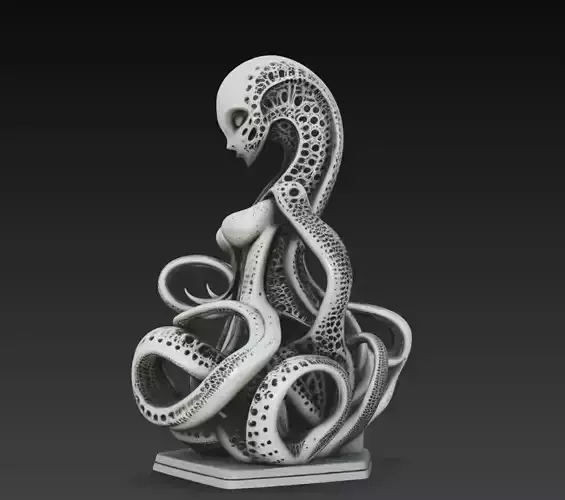 Octopus Goddess Fantasy Sculpture STL Model