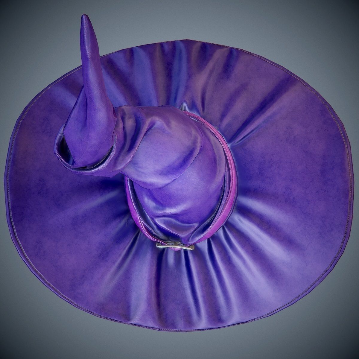 purple witch hat PBR Game-Ready Low-poly 3D model_4