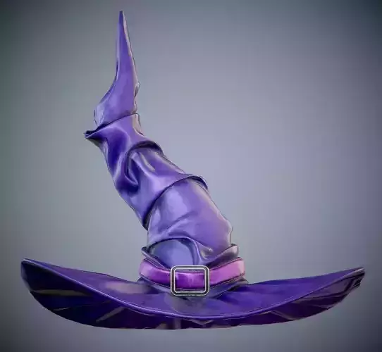 purple witch hat PBR Game-Ready Low-poly 3D model