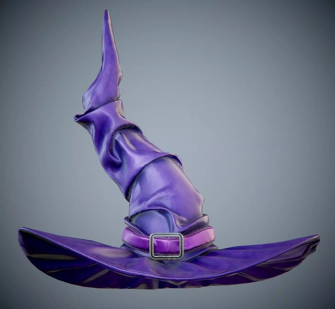 purple witch hat PBR Game-Ready Low-poly 3D model_0