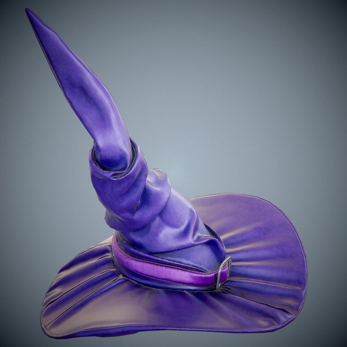 purple witch hat PBR Game-Ready Low-poly 3D model_8