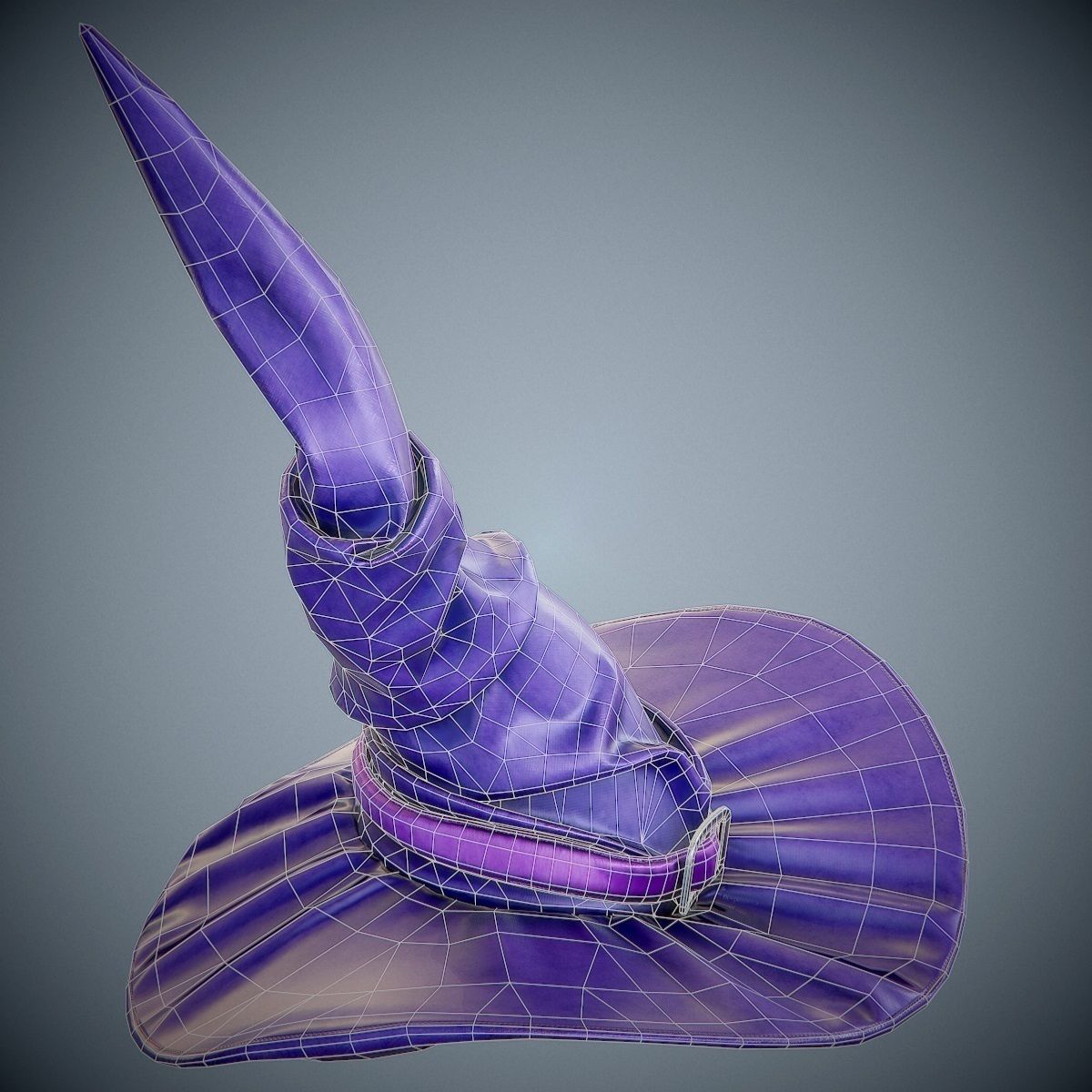 purple witch hat PBR Game-Ready Low-poly 3D model_9
