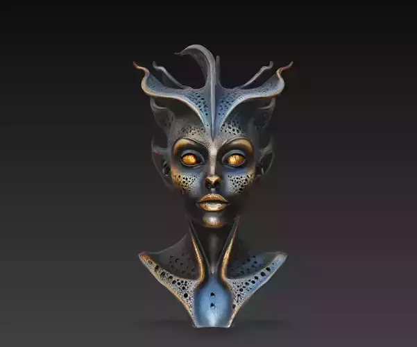 Alien Queen Sci Fi Bust Sculpture STL