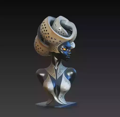 Futuristic Alien Couture Bust Sculpture STL