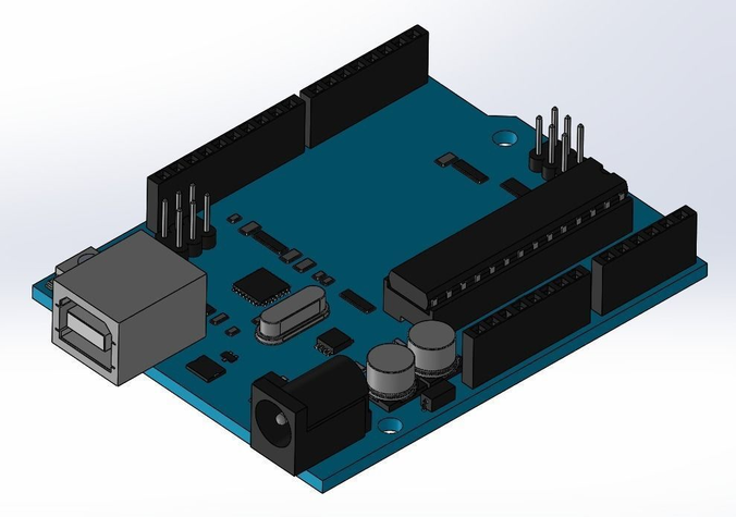 Arduino Uno Rev3 Free low-poly 3D model