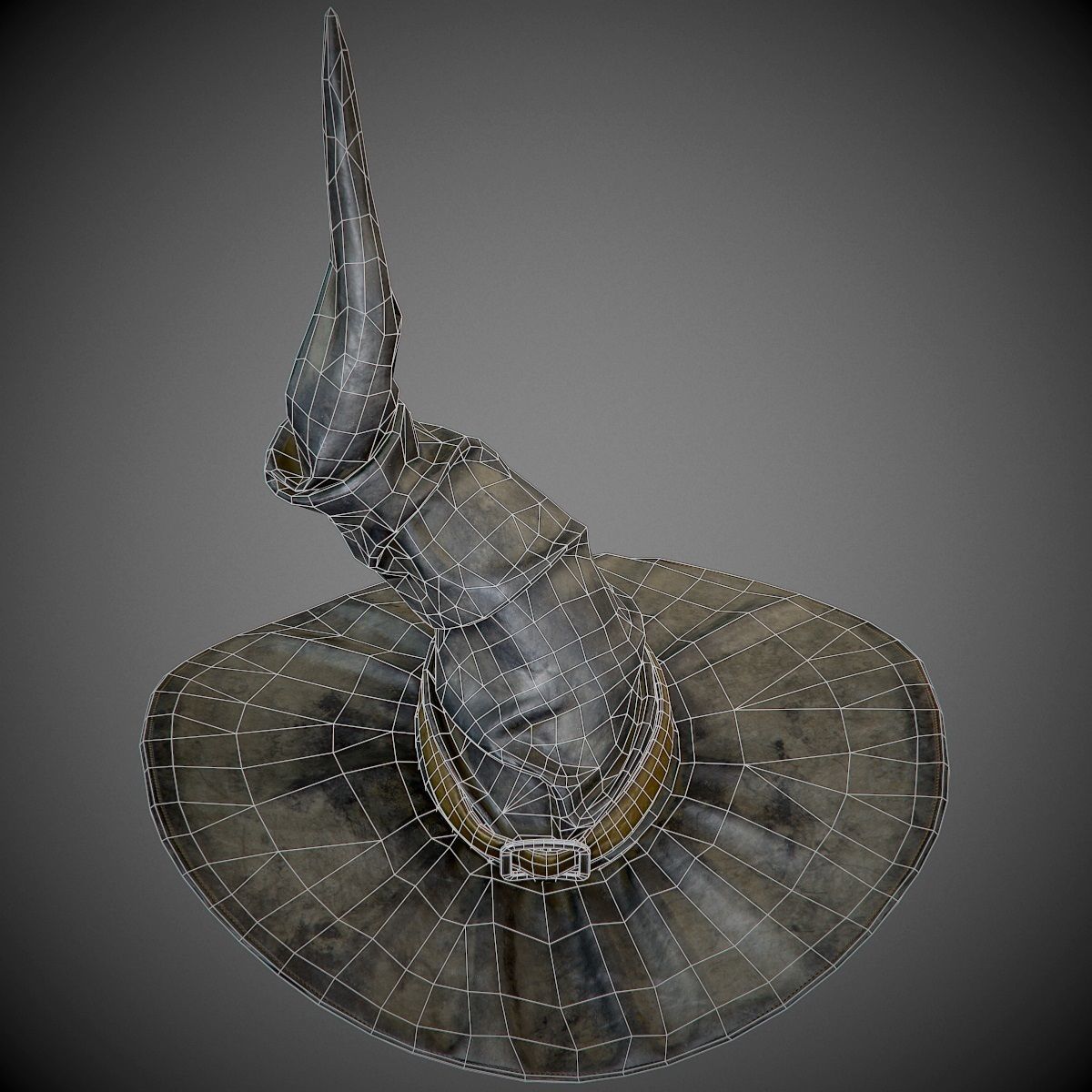 dirty black witch hat PBR Game-Ready Low-poly 3D model_11