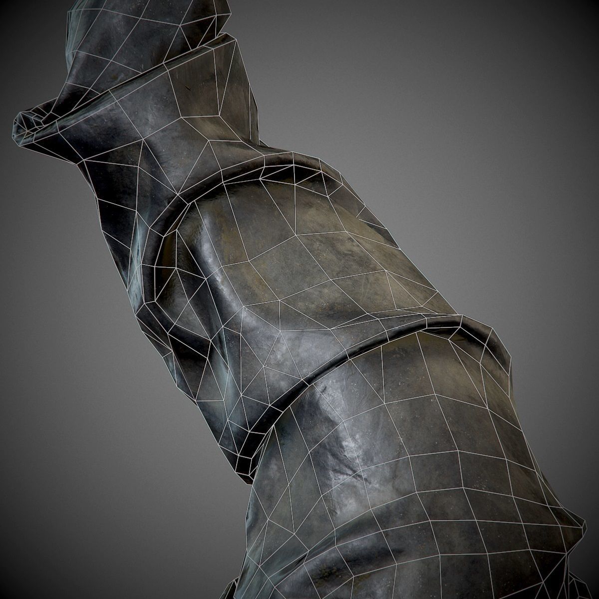 dirty black witch hat PBR Game-Ready Low-poly 3D model_7