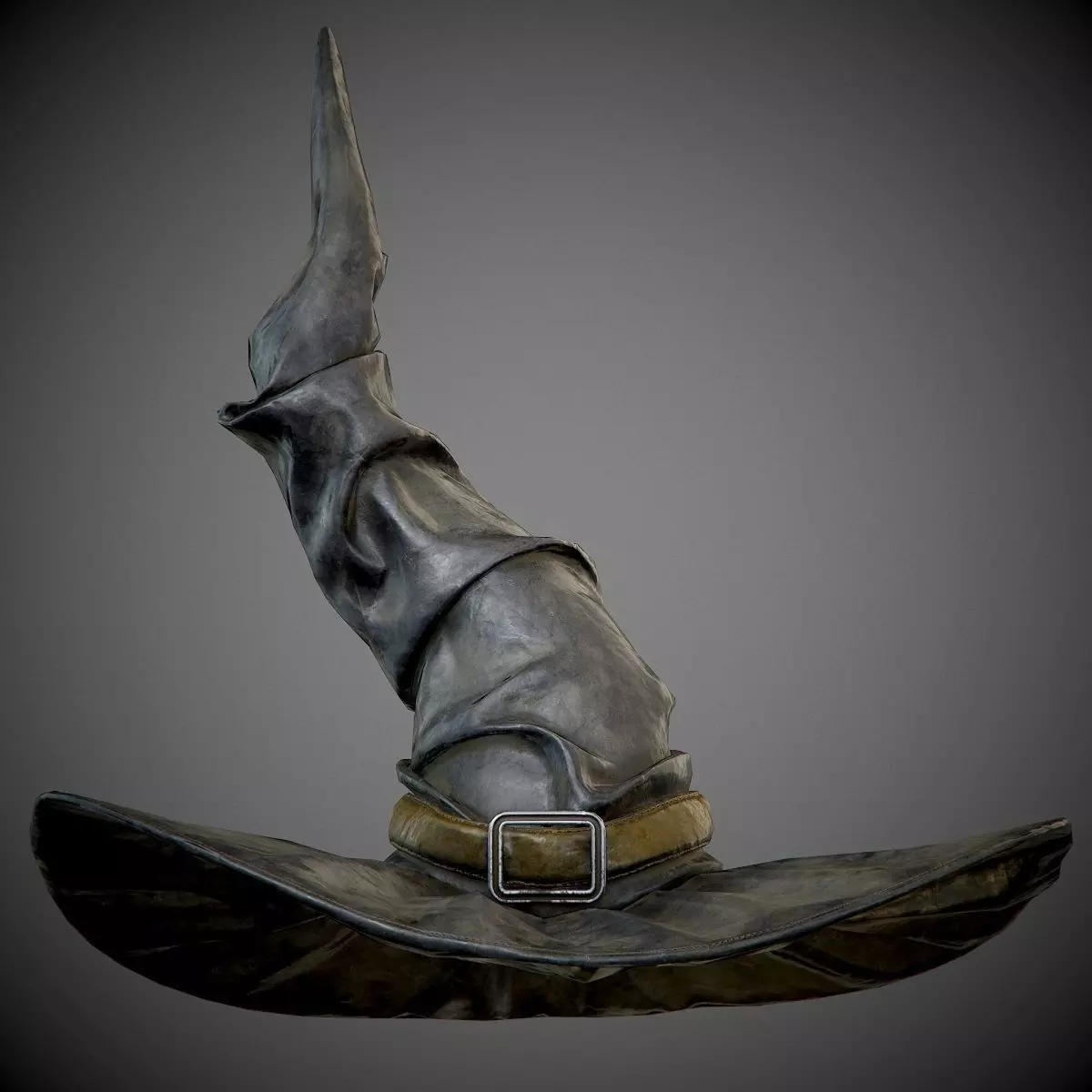 dirty black witch hat PBR Game-Ready Low-poly 3D model_0