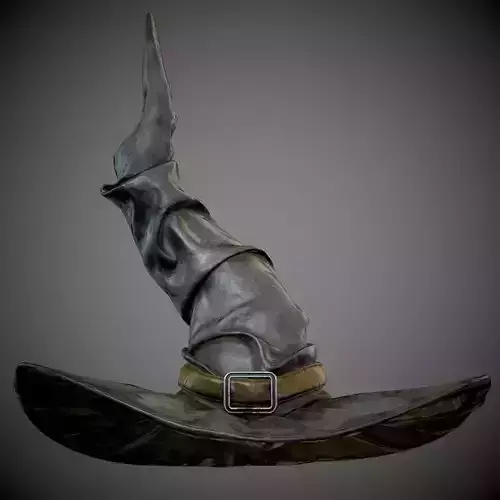 dirty black witch hat PBR Game-Ready Low-poly 3D model