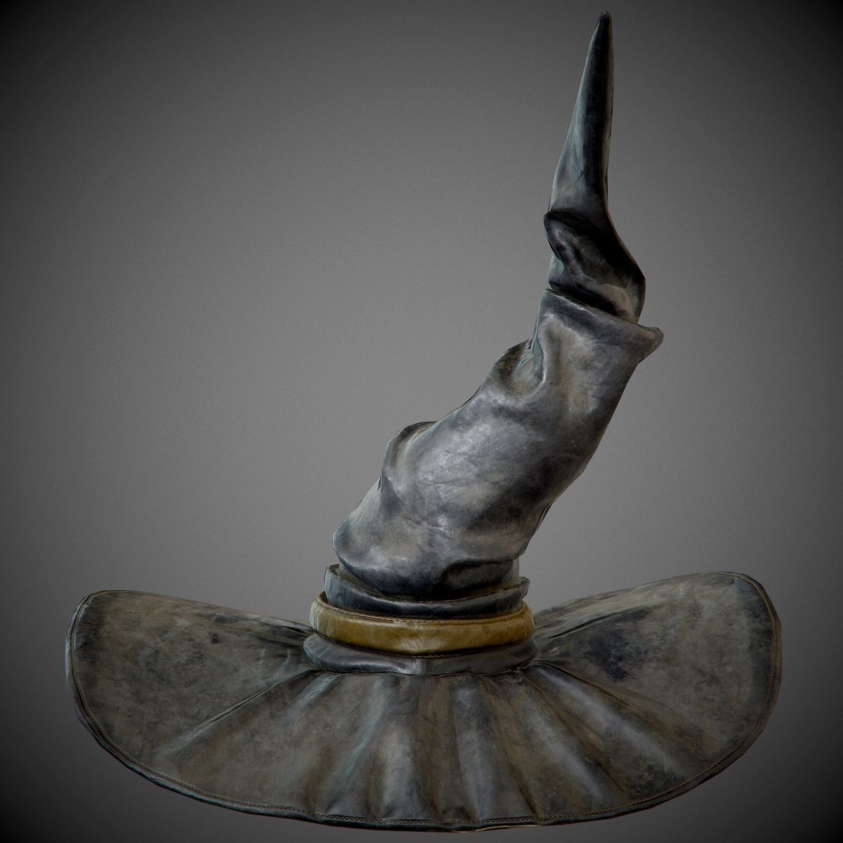 dirty black witch hat PBR Game-Ready Low-poly 3D model_2