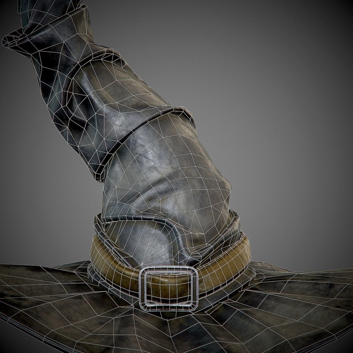 dirty black witch hat PBR Game-Ready Low-poly 3D model_5