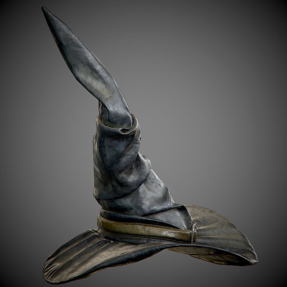 dirty black witch hat PBR Game-Ready Low-poly 3D model_9