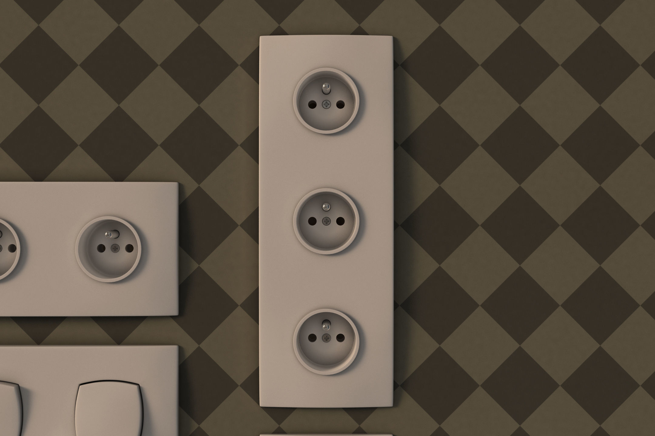 COLLECTION---Electrical outlets and light switches 3D model_22