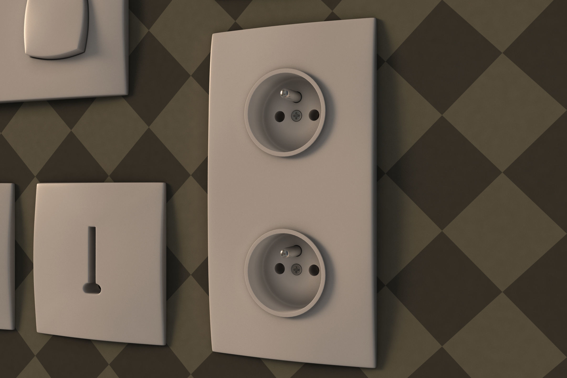 COLLECTION---Electrical outlets and light switches 3D model_26