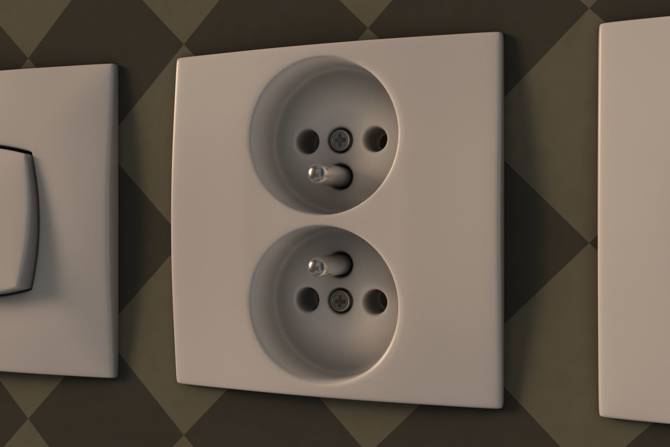 COLLECTION---Electrical outlets and light switches 3D model_29