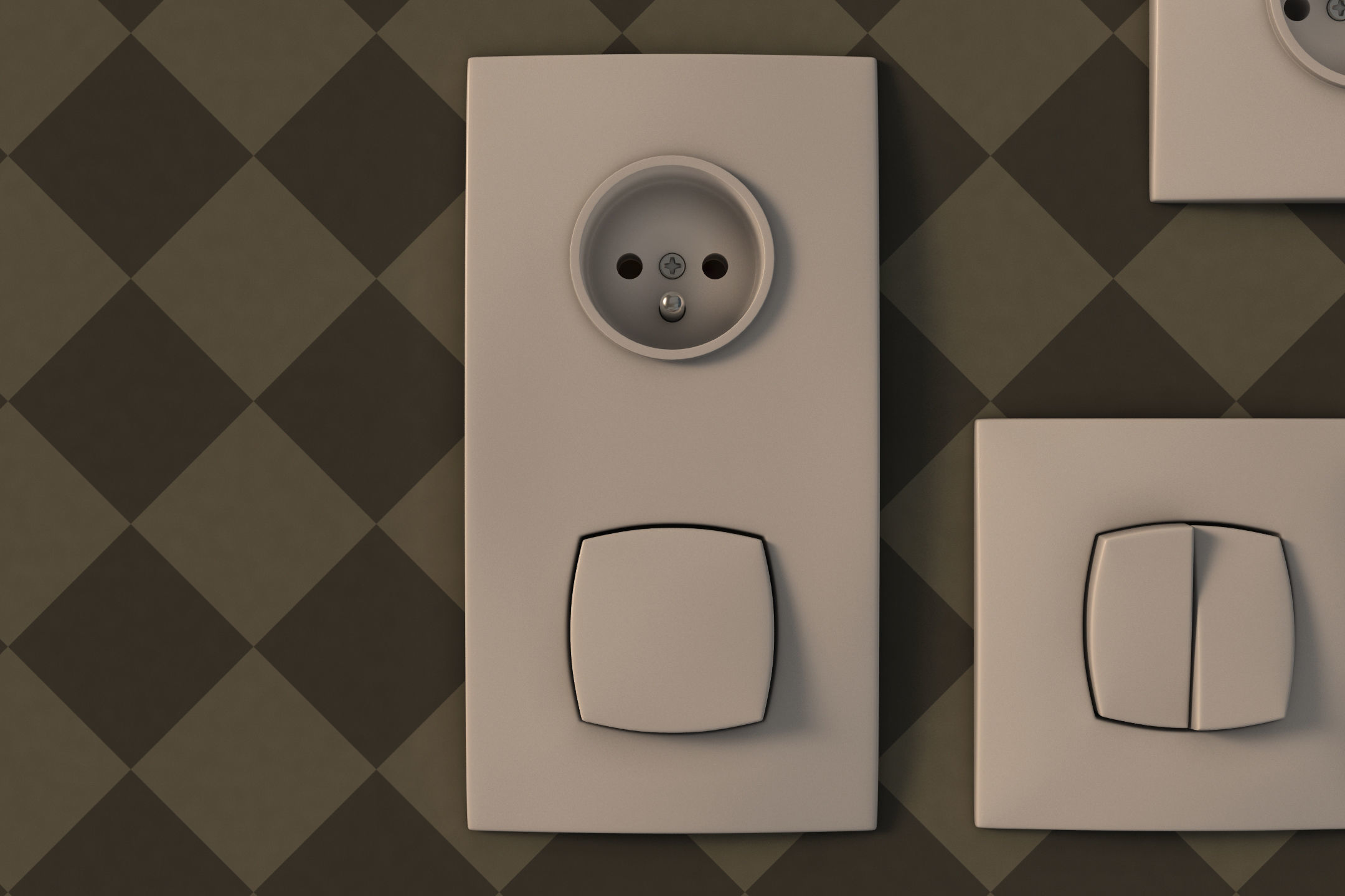 COLLECTION---Electrical outlets and light switches 3D model_13