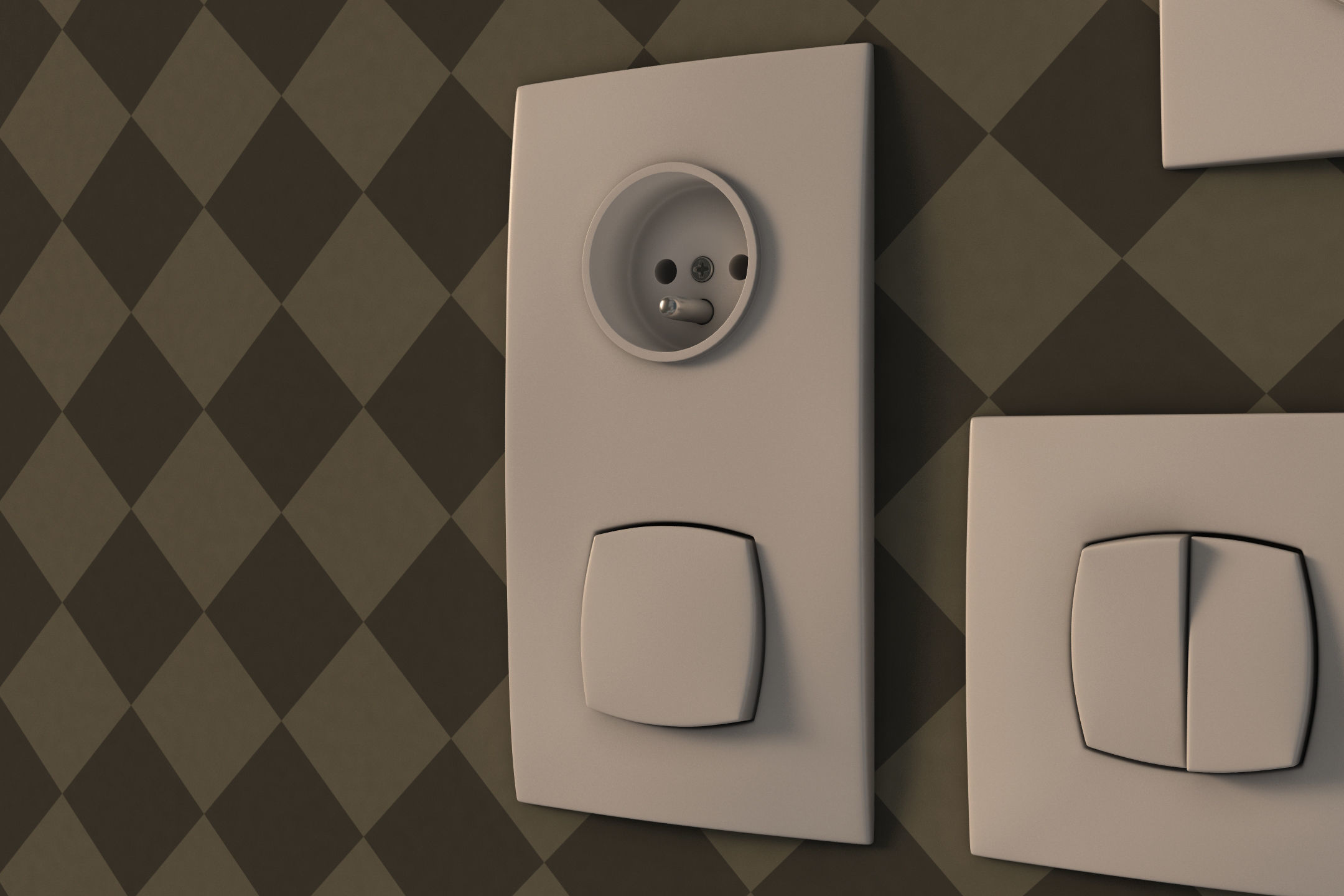 COLLECTION---Electrical outlets and light switches 3D model_24