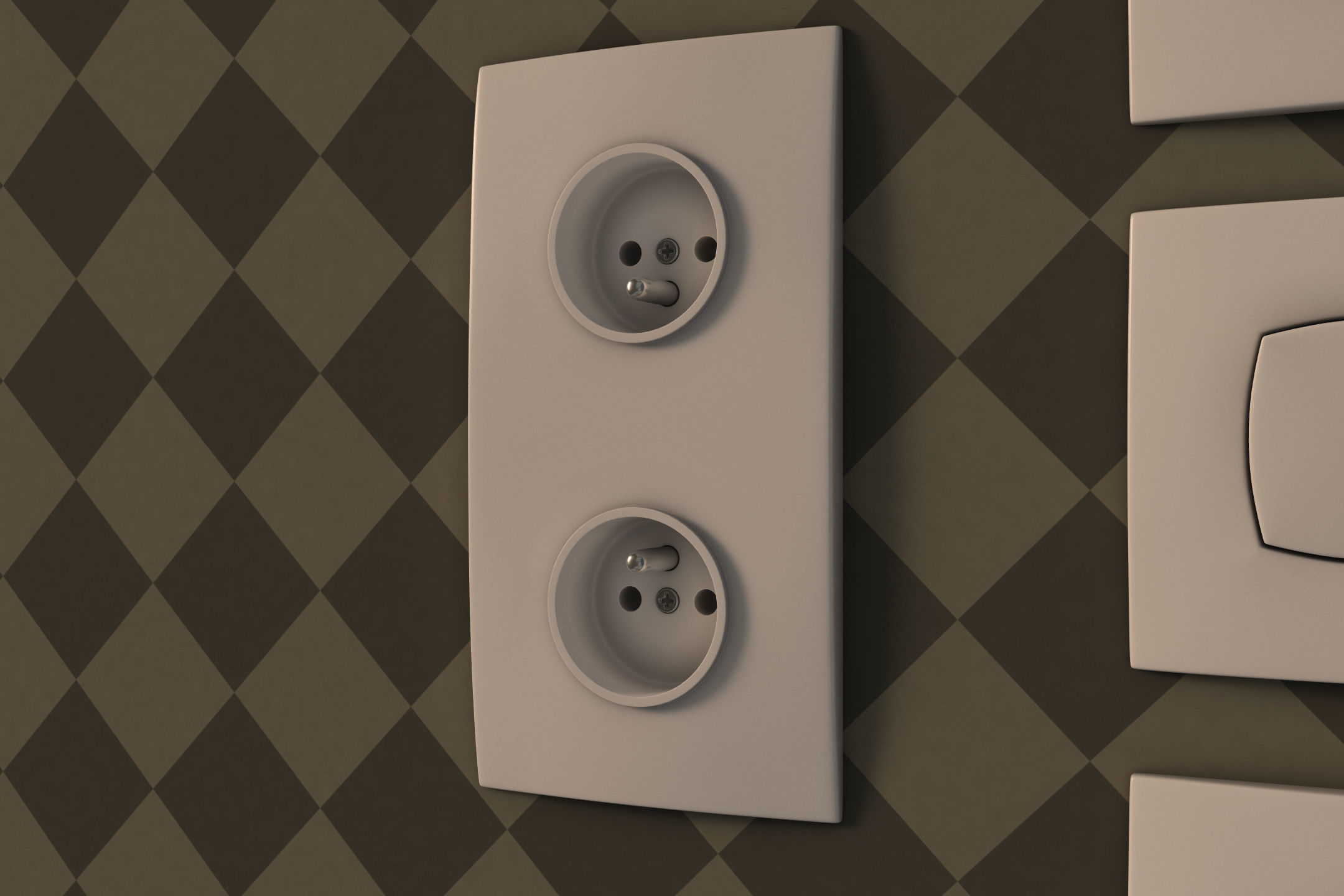 COLLECTION---Electrical outlets and light switches 3D model_23