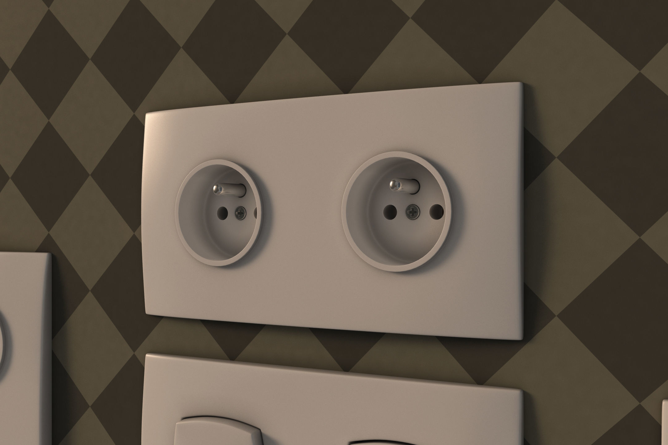 COLLECTION---Electrical outlets and light switches 3D model_21