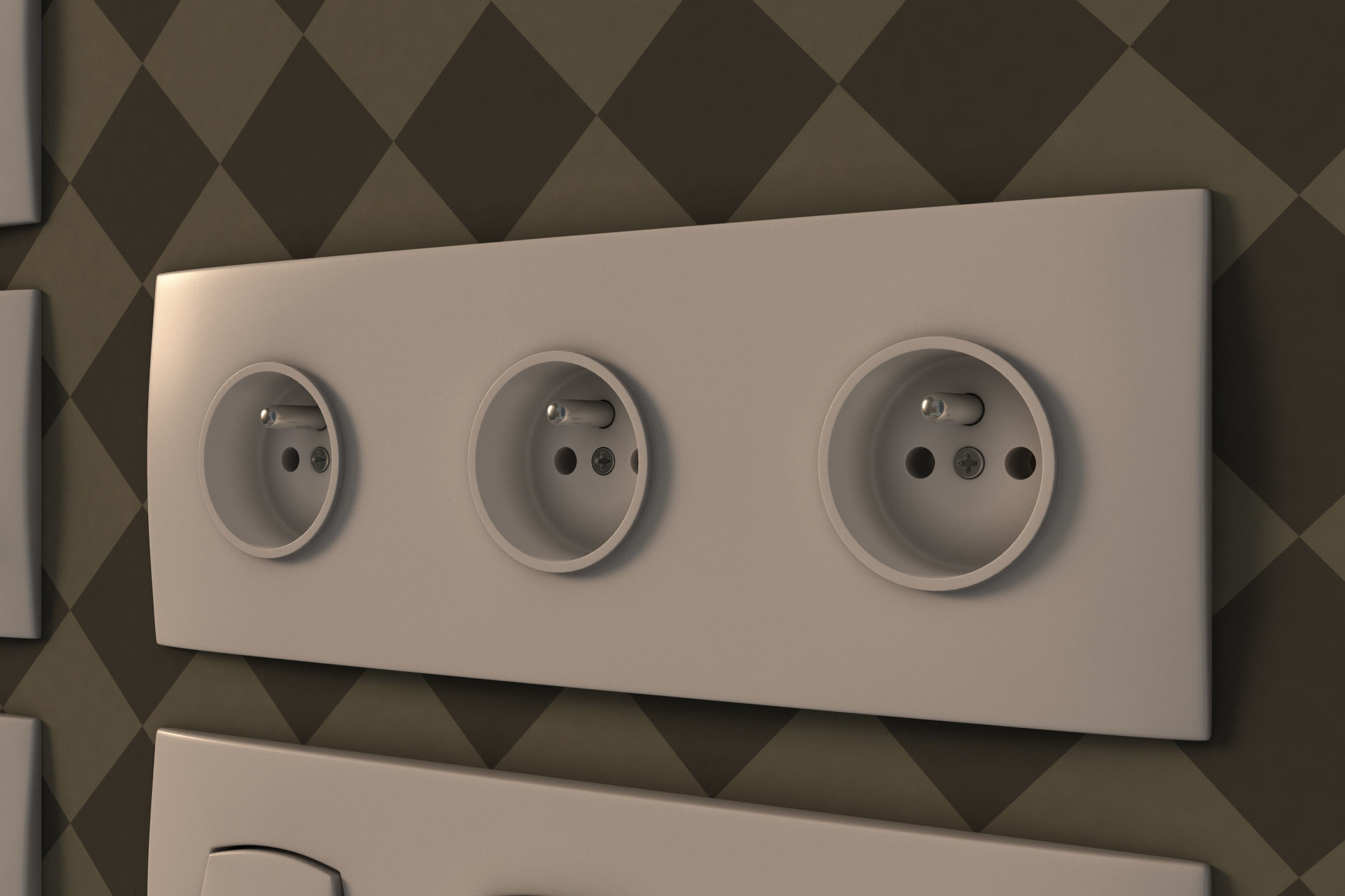 COLLECTION---Electrical outlets and light switches 3D model_27