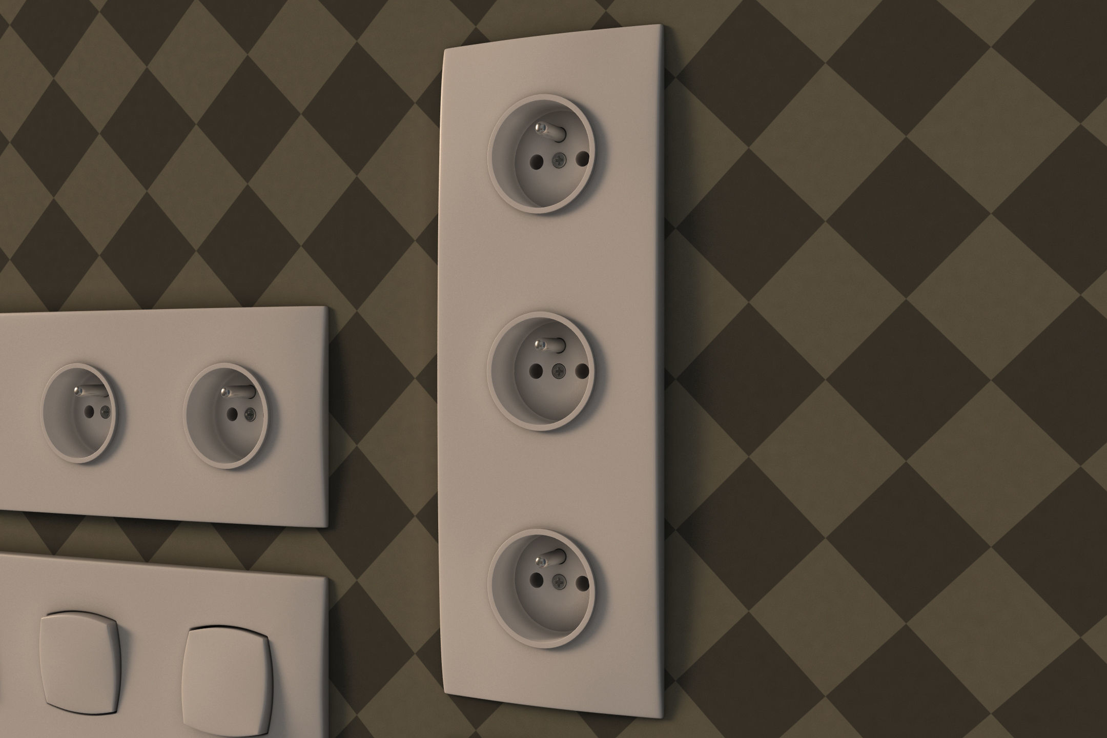 COLLECTION---Electrical outlets and light switches 3D model_33
