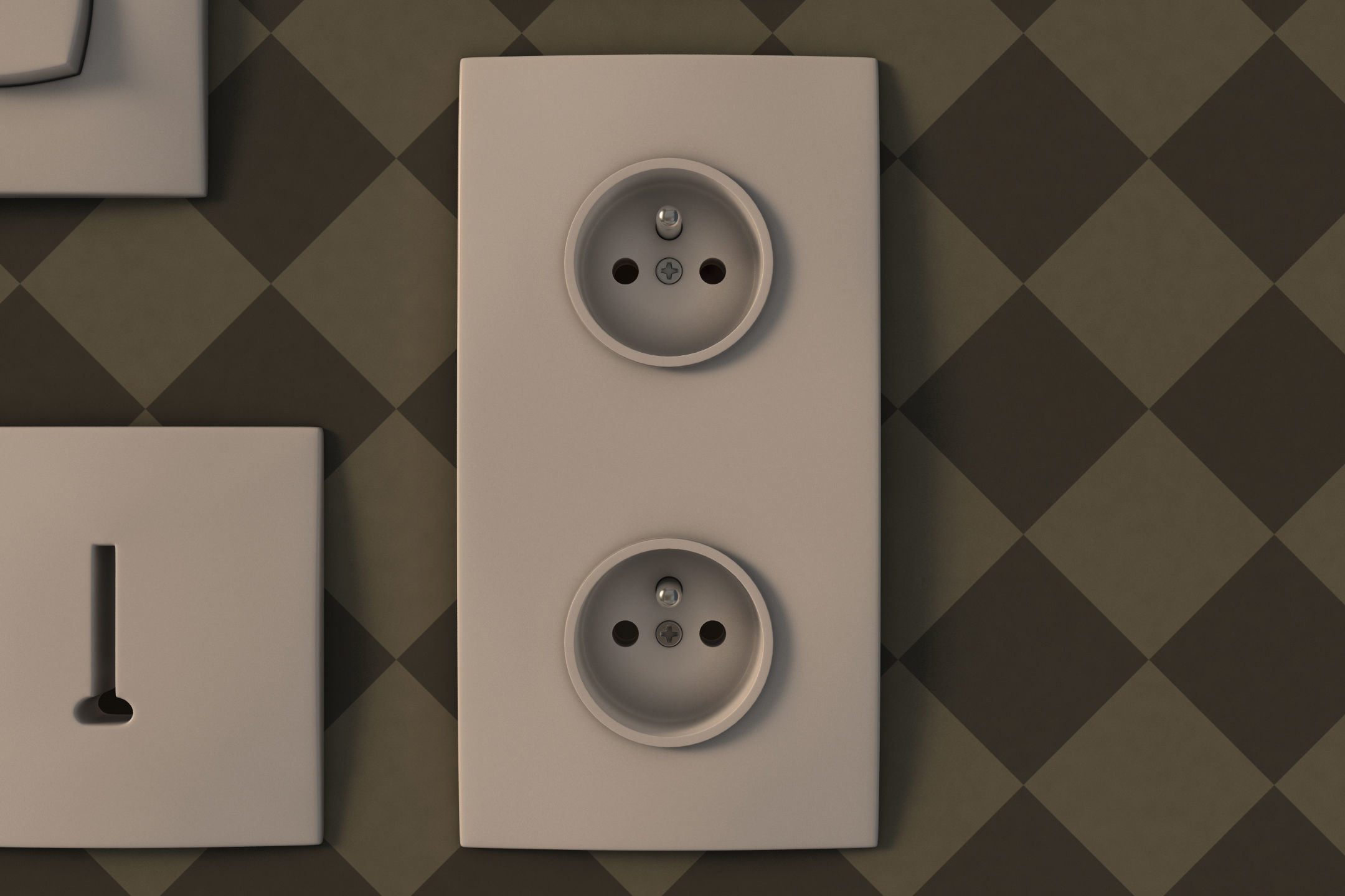 COLLECTION---Electrical outlets and light switches 3D model_19