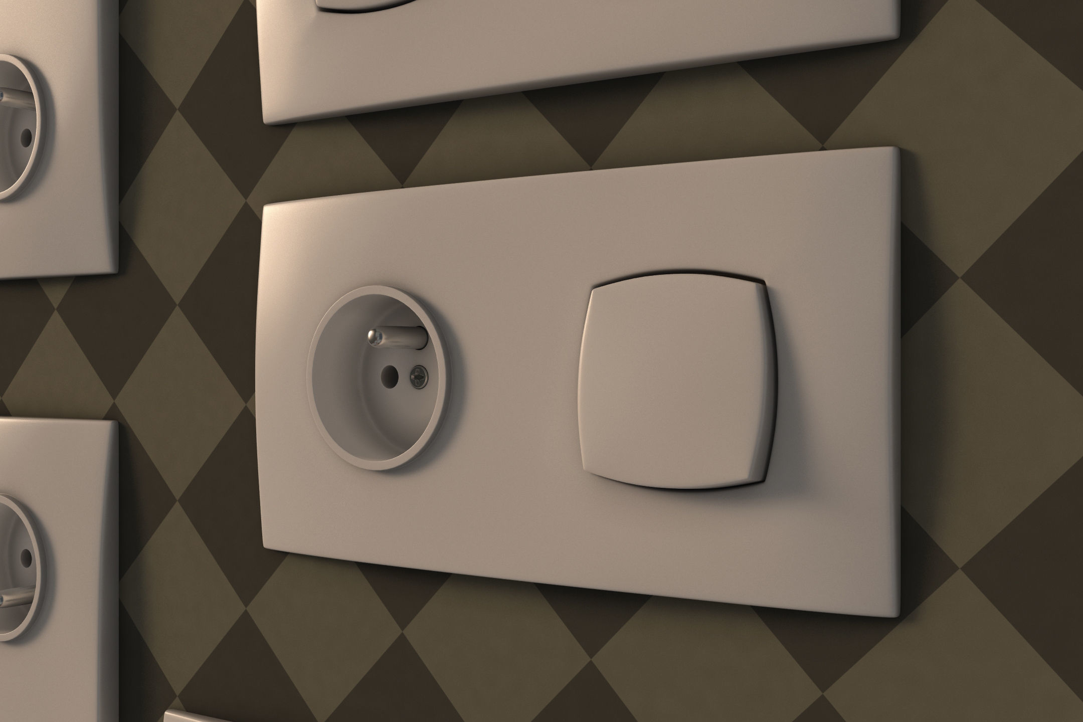 COLLECTION---Electrical outlets and light switches 3D model_35