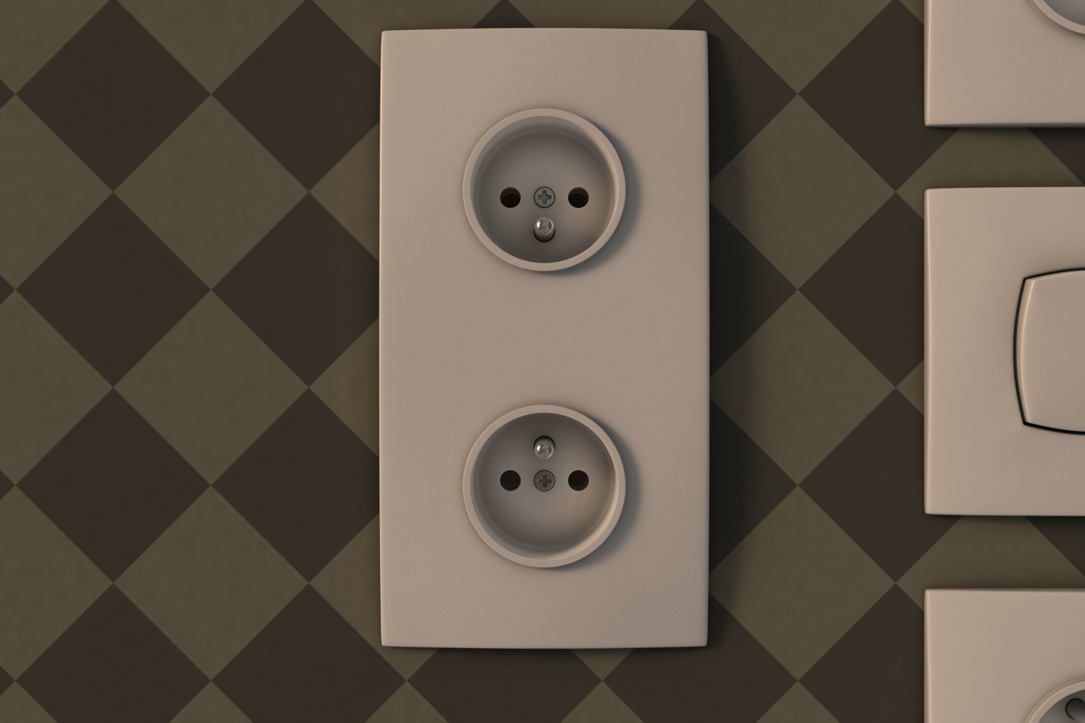 COLLECTION---Electrical outlets and light switches 3D model_9