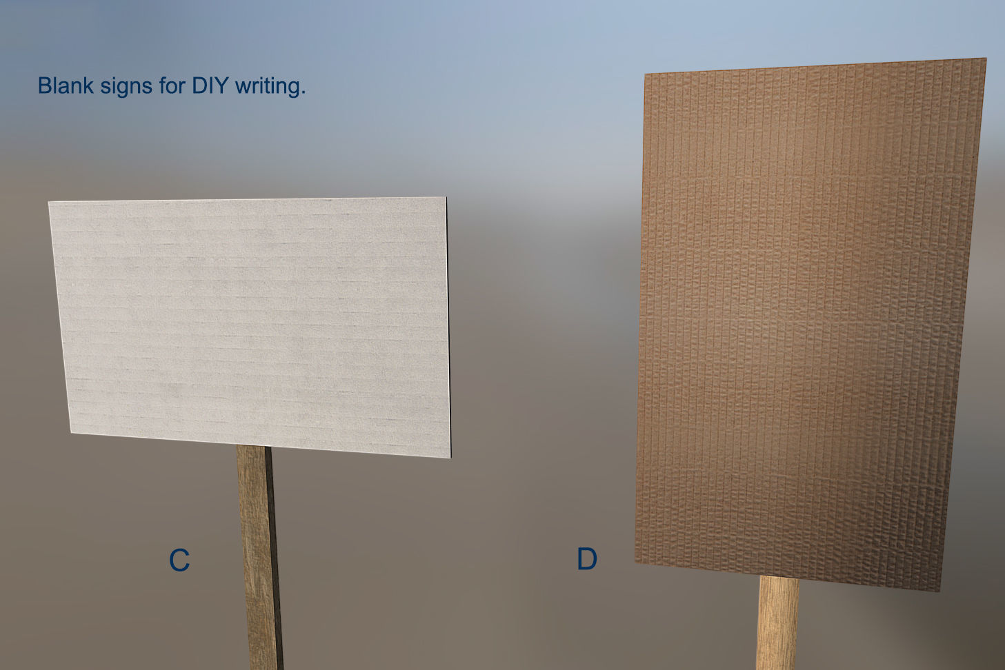 Protest Signs PBR Game Ready Low-poly 3D model_4