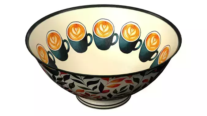 Colourful Snack Bowl with 10 Variations 3D model 4