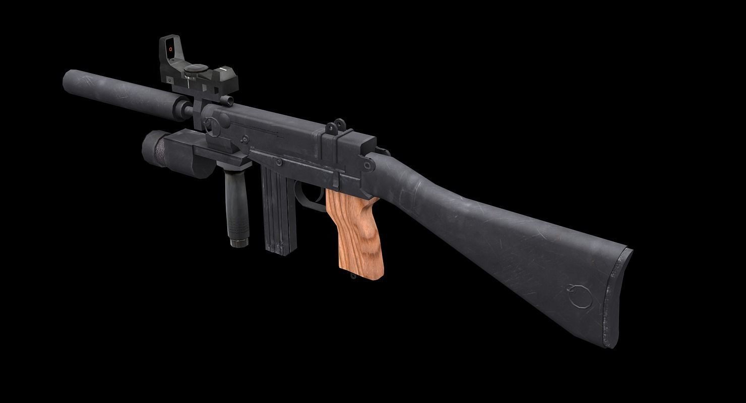 Scorpion vz61 SMG Low-poly 3D model_5