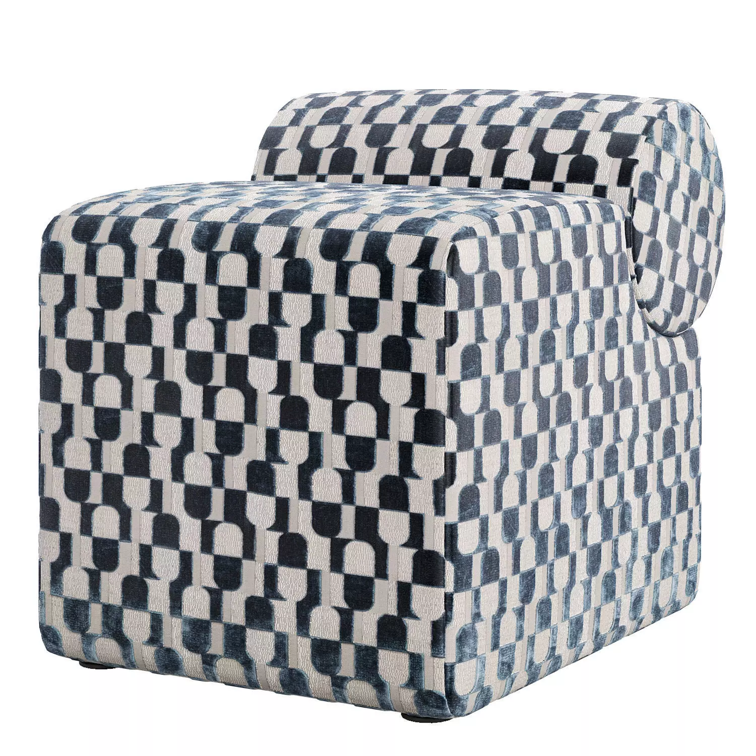 Kelly Wearstler Esfera Ottoman in custom fabrics 3D model