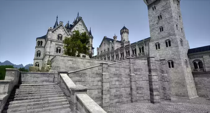 Castle Neuschwanstein Germany 3D model 5